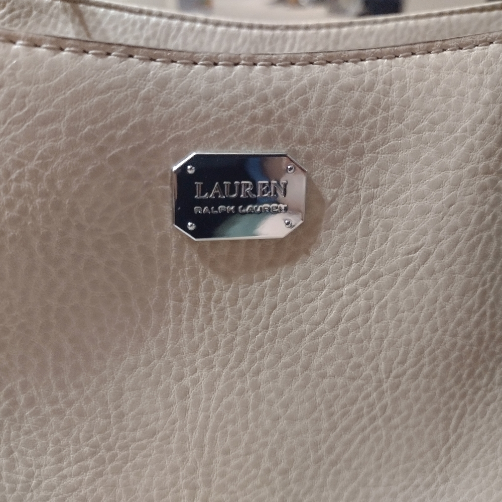 NWT LAUREN Ralph Lauren Annaville Carry All Stone - Picture 5 of 15